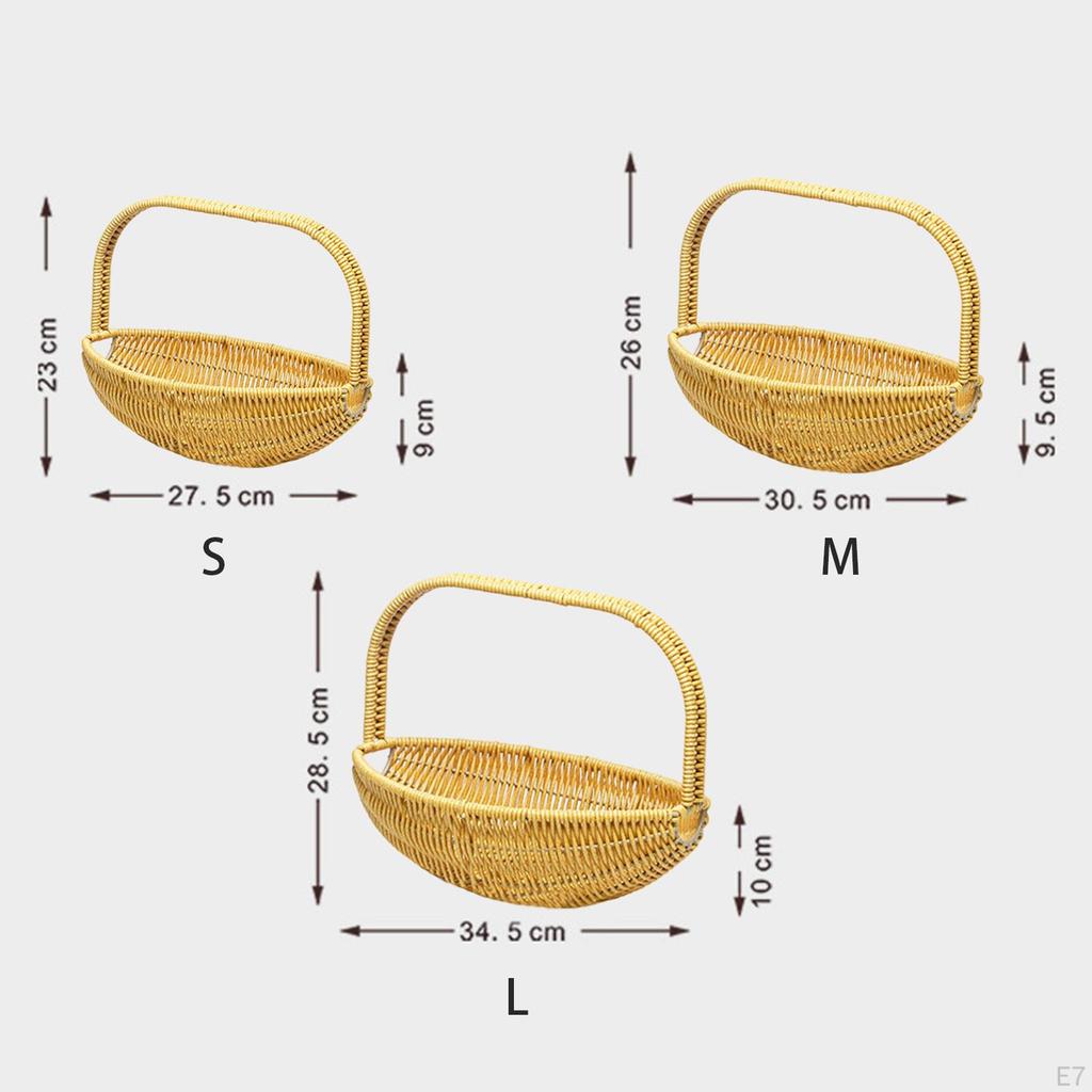 Flower Basket Picnic ,Storage Handwoven Hand Basket,Woven for Sundries Gifts