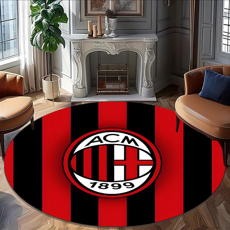 1pc A-AC Milan Carpet, Round Rug, Comfortable, Suitable for Entryways, Living Rooms, Office, And Bedrooms, Christmas Decoration