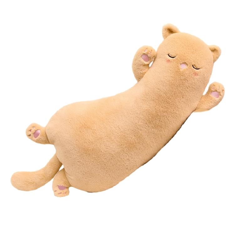 Lovely Cat Plushie Pillow Long Huggable Cute Stuffed Animal Toy for Children