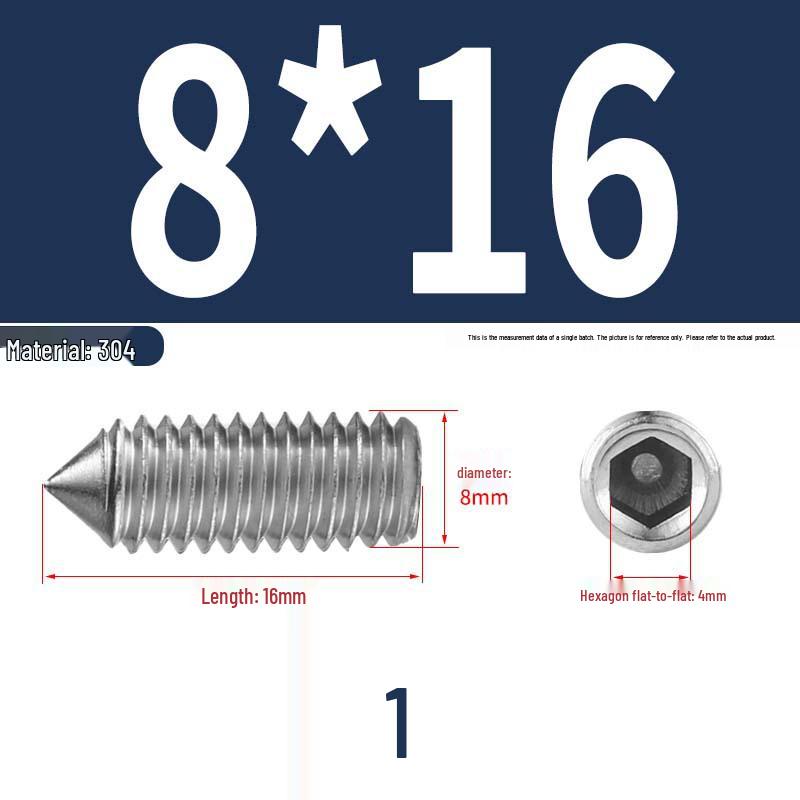 12.9 Edelstahl 304 Innensechskant Kegelspitze Gewindestift M2/M3