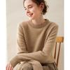 Women's Thickened Cashmere Sweater: Double-Strand Loose Short Knit, Round Neck, Warm Base Layer, Regular Shoulder.