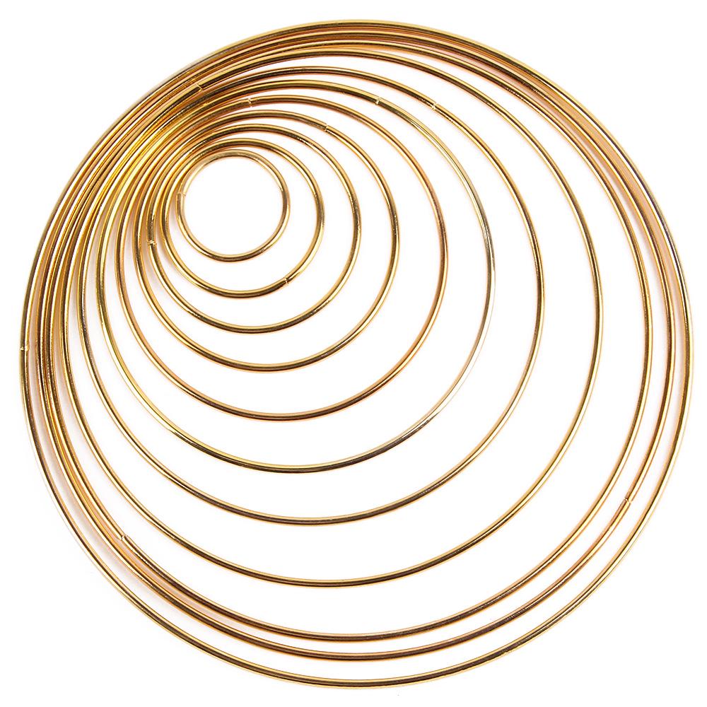 Dream Catcher Gold-Plated Iron and Steel Wire Rings, Various Sizes