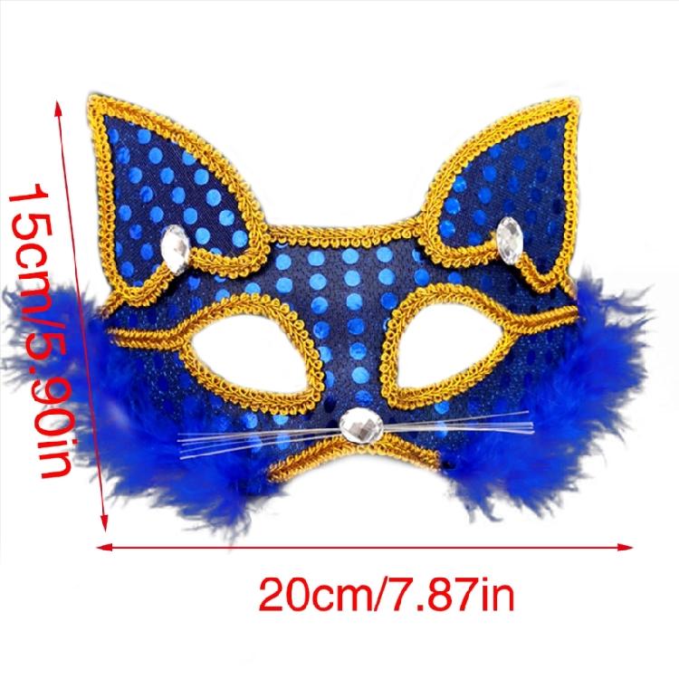 Masquerade Mask Foxes Mask Halloween Costume Mask Sequins Cats Mask Half Face Mask for Party