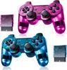 Retro klasický bezdrátový ovladač pro PS2/DS2/PC (Červená + Modrá)
