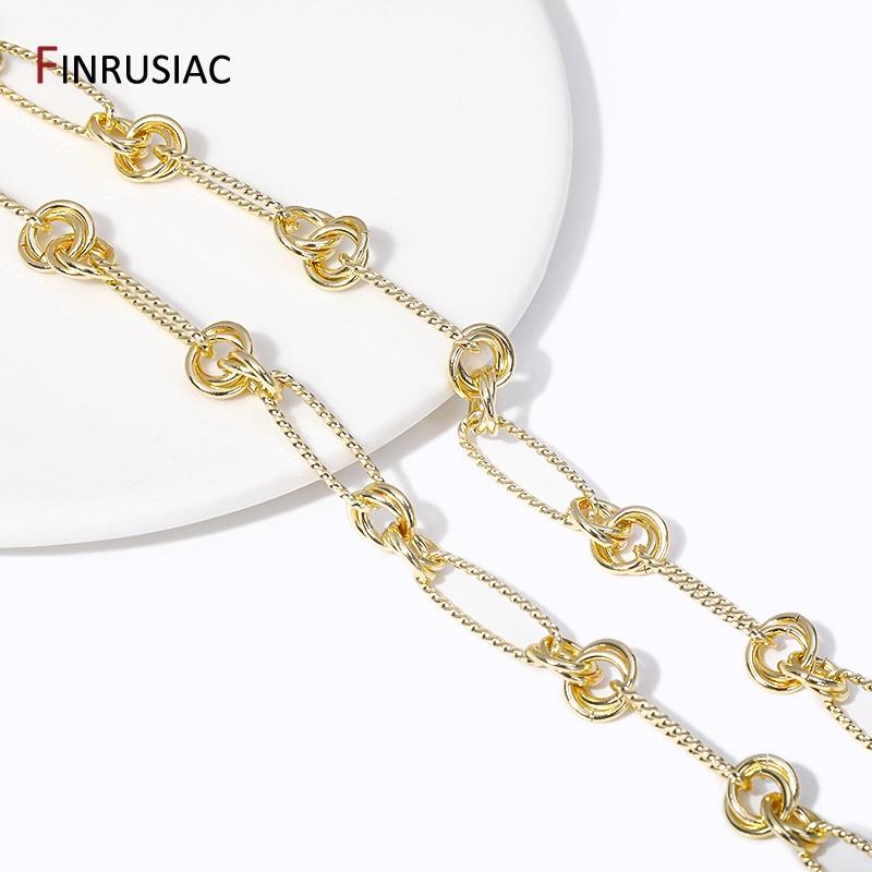 DIY Jewelry Making Supplies High Quality 14K Gold Plated Brass Sweater Chain Handmade Jewelry Crafts Necklace Accessories