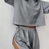 Summer Women's Stripe Pajamas Set Autumn Short Sleeve T-Shirt and Shorts Sleepwear 2 Piece Set for Women Home Casual Loose Round Neck Pajamas