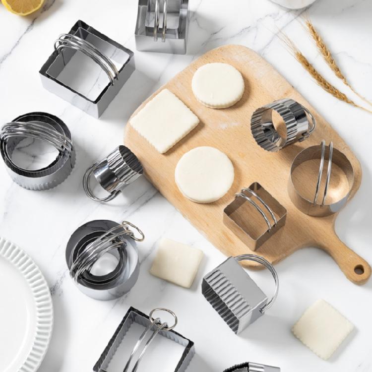 Stainless Steel Cookie Molds With Handle Multipurpose Cutters For Cakes Sandwiches Dishwasher Friendly