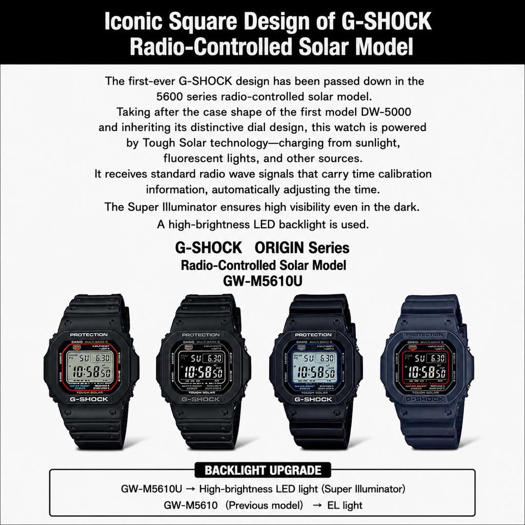 Watch Solar Super Illuminator Type LED Black [Casio] G-Shock Radio-controlled (High-brightness light) GW-M5610U-1CJF Men's