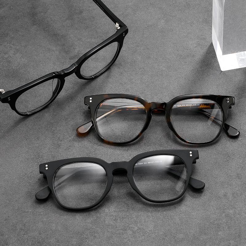 JQ1004 Tortoiseshell Retro Acetate Unisex Prescription Glasses Frame - High-End Design