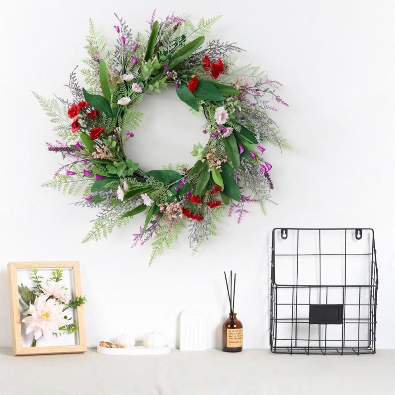 Artificial Floral Garlands With Faux Blooms Accessory For Door Wall Hanging Indoors Outdoor Celebration Event