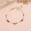 Elegant 18K Gold-Plated Natural Stone Bracelet and Anklet - Colorful, High-End Feel, Durable Titanium Steel, Non-Fading. Perfect for Women.
