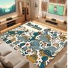 Dinosaur Theme Soft Crystal Velvet Rug Custom Name & Text Print Non Slip Floor Rug for Bedroom Living Room