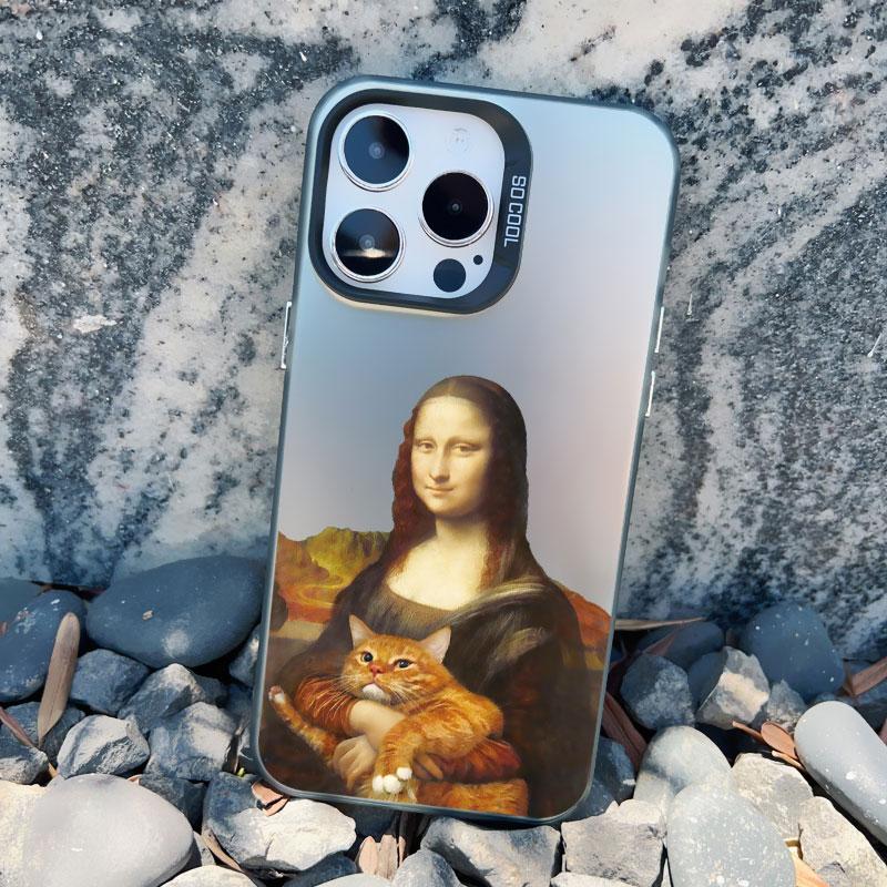 Art Aesthetic David Mona Lisa Phone Case For iPhone 16 15 14 13 Pro Max Mini 15 14 Plus 12 11 Pro Max Shockproof Laser Cover