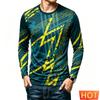 Outdoor Running Sports Men's T Shirt Funny Camouflage 3D Print Long Sleeve T-shirt Casual O-neck Loose Tops Autumn Gym Clothing