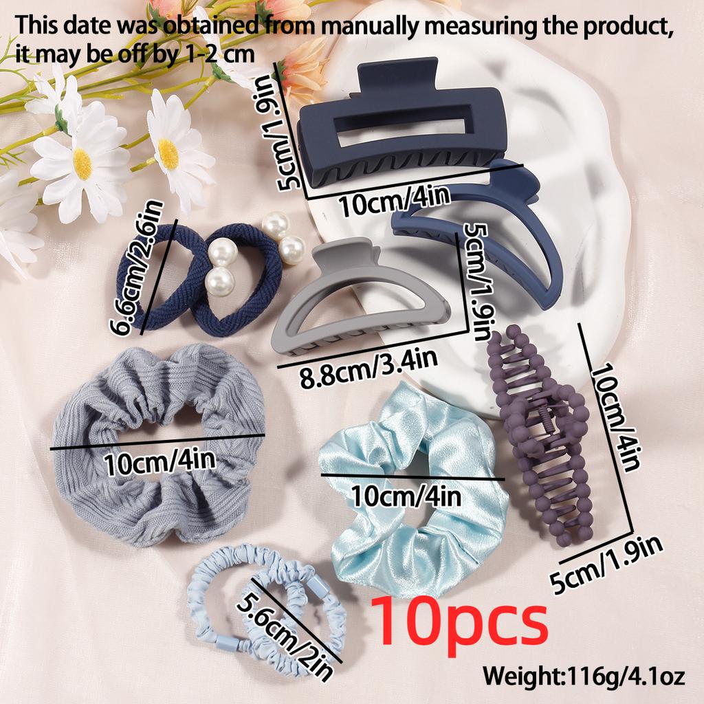 10PCS Black Coffee Large Hair Claws Elegant Acrylic Hair Clip Hairpins Barrette Crab Claw Clips Headwear For Women Girls Hair Accessories