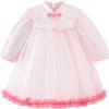 Minibala Girls' Chinese Style Embroidered Mesh Princess Dress