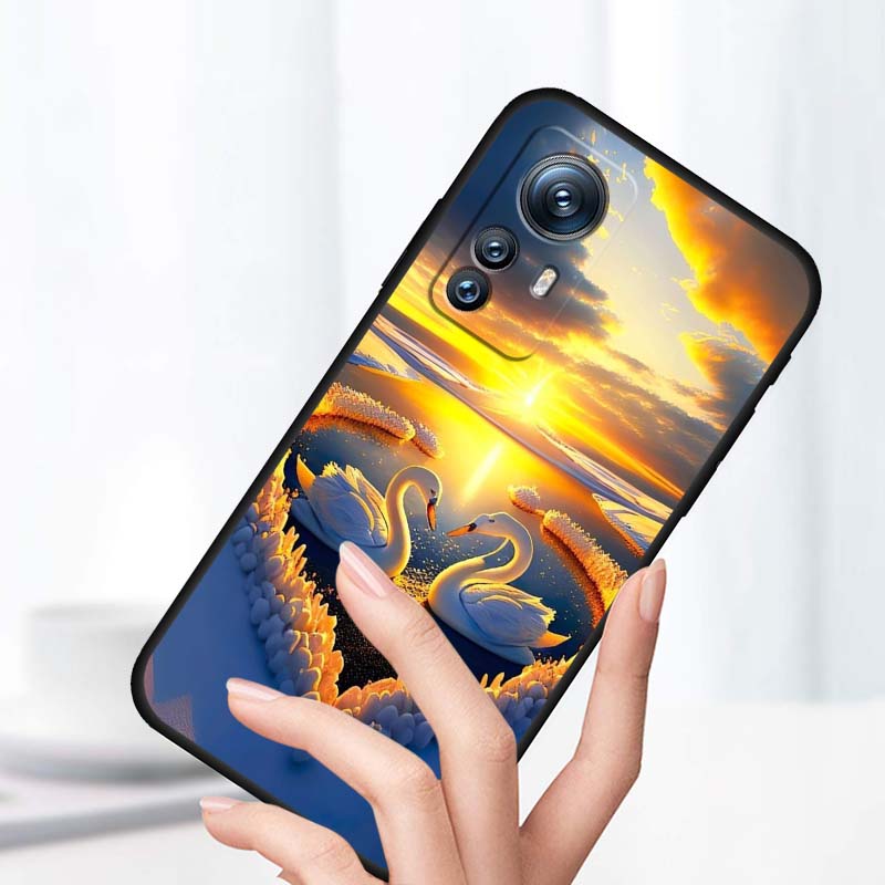 Cartoon Anime Duck Pattern For Xiaomi Mi 15 14 13 13T 12 12T 12S 11 11i 11T Pro Ultra Lite 5G Black Soft Phone Case