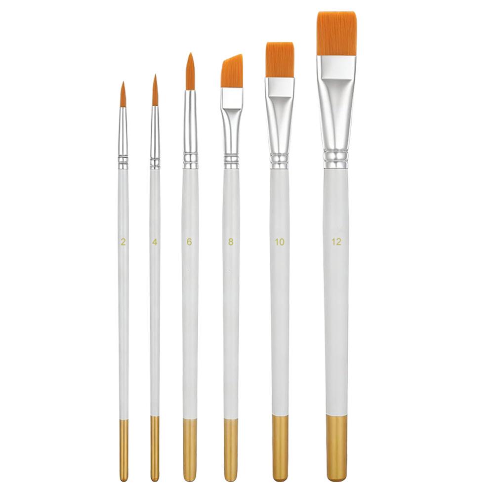 Nylon Art Brush Set - Ideal for Students: Perfect for Gouache, Acrylic, Watercolor, Oil Paints, Flat Brushes, Beginners, Linework, and Base Coating.