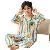 Children's Cartoon Cotton Pajama Set - Lapel Long Sleeve Cardigan for Spring and Autumn (Medium & Large)