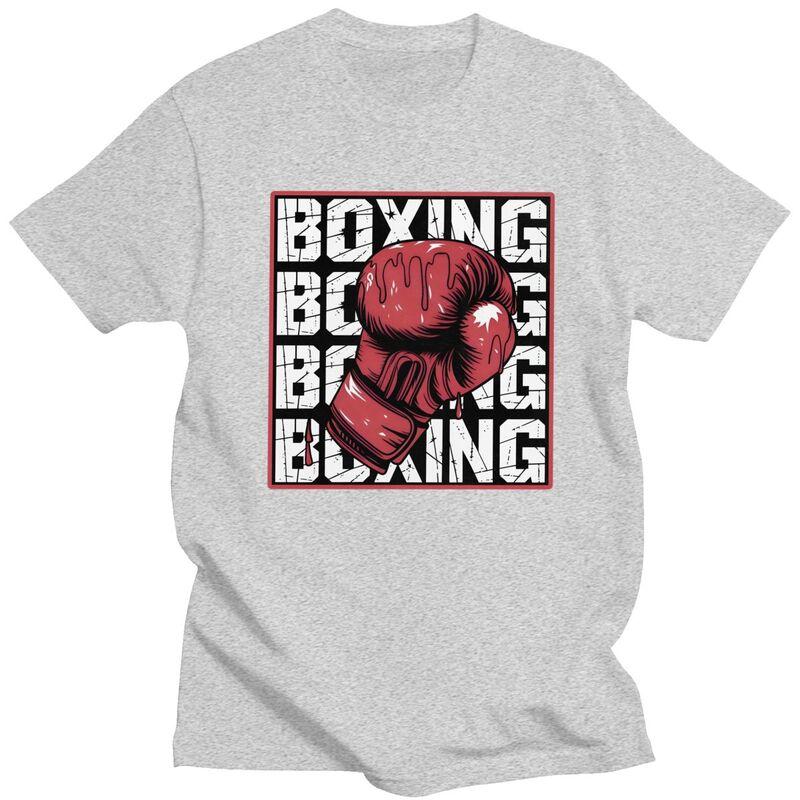 Men Boxer Boxing T Shirt Streetwear Short Sleeves Pure Cotton Tshirt Leisure Novelty Design Graphic Tees Shirt