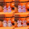 Burr-free Smooth Earrings 1 Pair Acrylic Halloween Earrings, Cute Pink Ghost Dangle Curved Hook Drop Holiday Costume Jewelry for Women Bow Detail