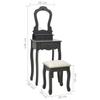 VidaXL Ensemble de coiffeuse avec tabouret Gris 50x59x136 cm Paulownia