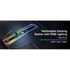 Früher USB-Hub für Tesla Model 3 Y Highland Schnellladegerät Einziehbare Dockingstation mit RGB-Beleuchtung Schnelllade-Datenkabel