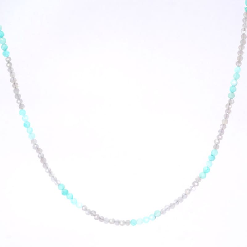 HARANG HR 45N_Labradorite Aquamarine Beads Necklace