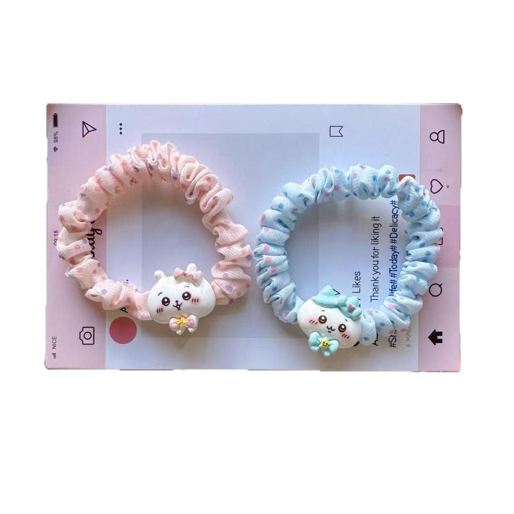 Cartoon Niedlich Chiikawa Hachi Haargummi - Elastisches Haarband mit mädchenhaftem Charme und Dünndarm-Design.