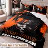 Custom Name Text 3Pcs Bedding Set Halloween Michael Myers Duvet Cover And Two Pillowcases