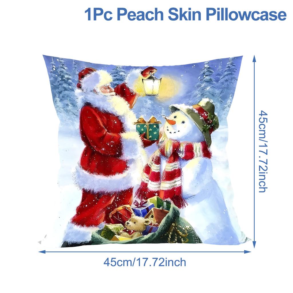 Christmas Santa Cushion Cover Pillowcase Merry Christmas Decor For Home 2025 Navidad Natal Cristmas Xmas Gift Happy NewYear 2025