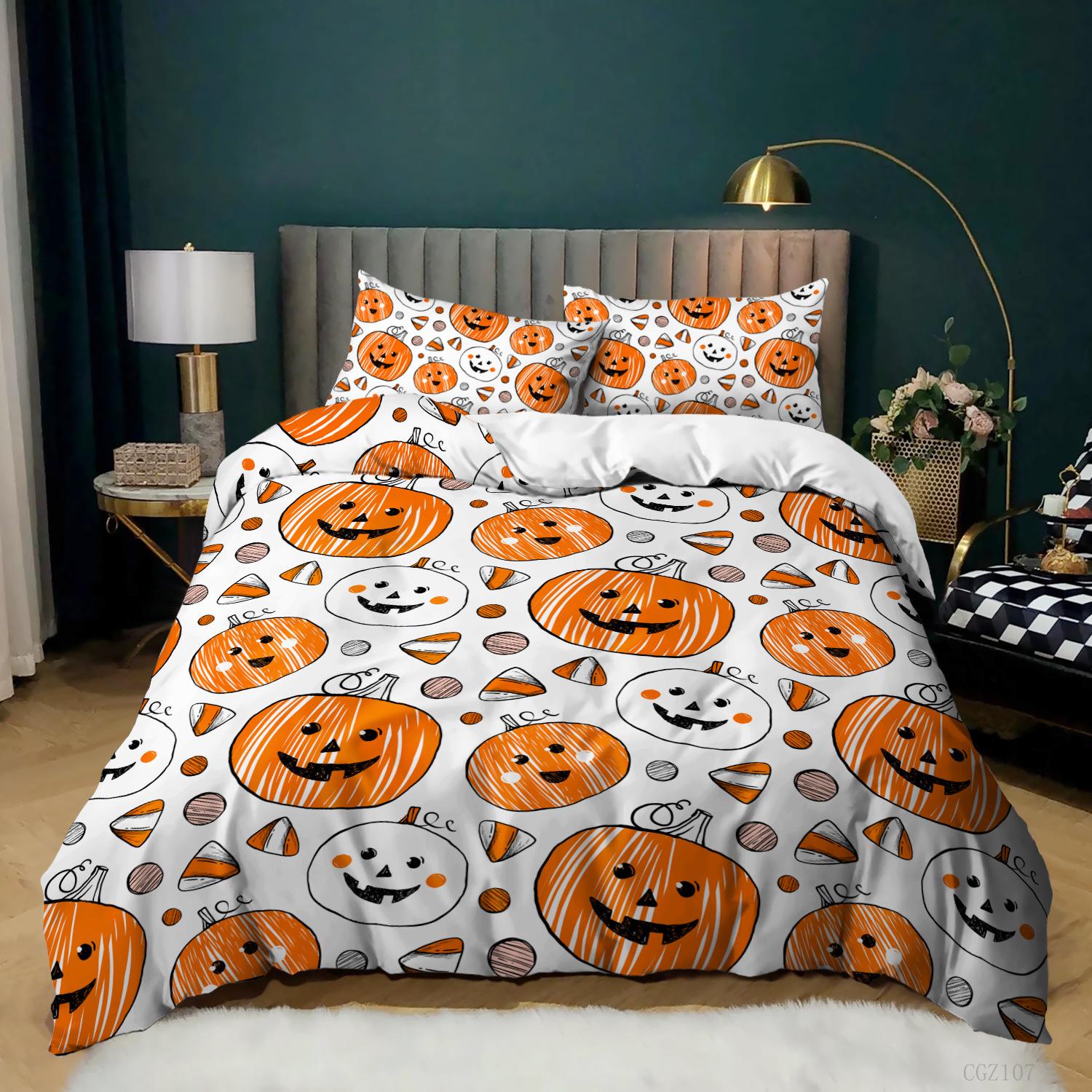 3D Pumpkin Ghost tēmas gultas veļas