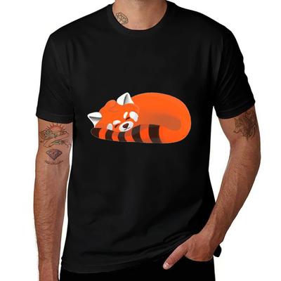 Sleeping Red Panda Baby and Kids Clothes and More TShirt Large Size Casual Tee Shirt