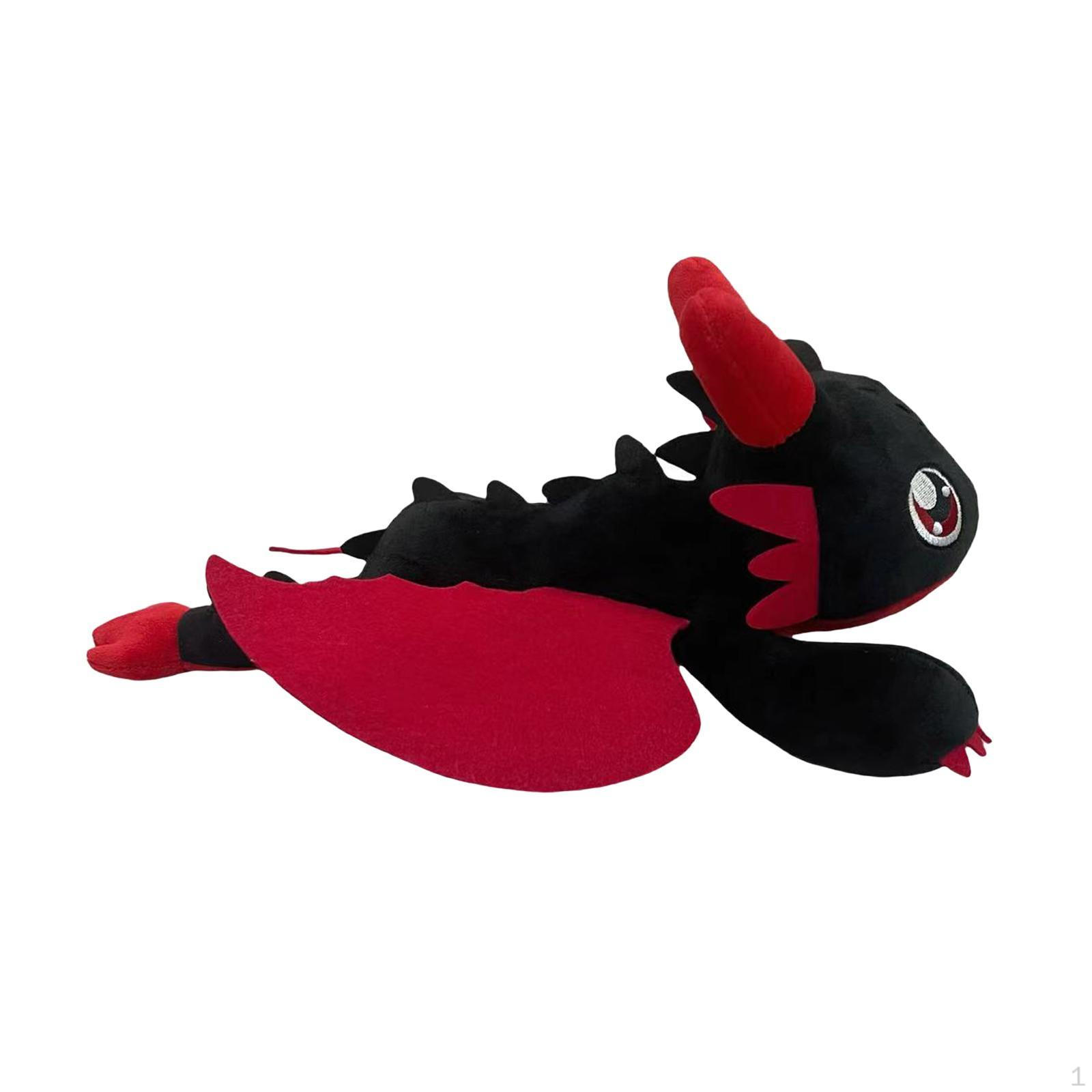 

Car Roof Decoration Dragon Figure Plush Toy Self Quick Release Sticker Red and Black