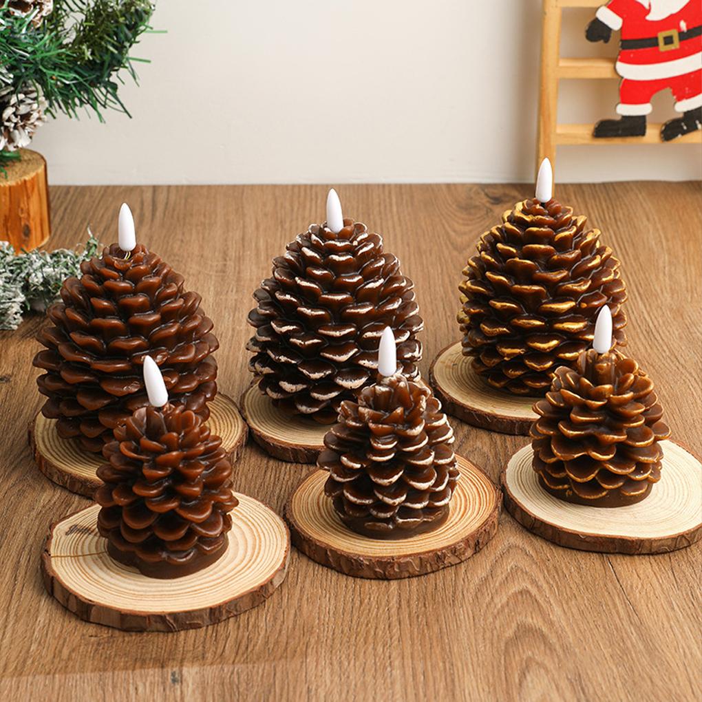 2025 New DIY Christmas Pine Cone Silicone Mold Handmade Aroma Candle Resin Plaster Ornament Mould Soap Candle Making Supplies