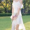 Heart-Fluttering White Ruffle Tea Party Dress