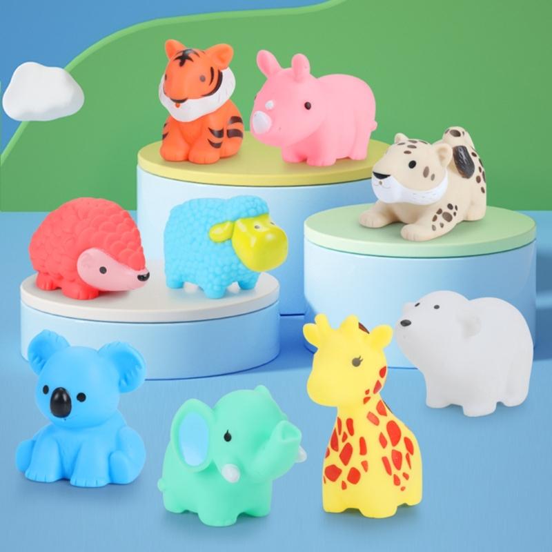 Rubber Cartoon Animal Baby Bath Toy Floating Squeeze Animal Water Squirting Toy With Sprays Design For Toddler Bathing