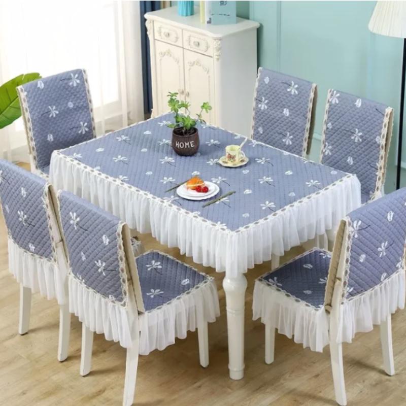 Лидер продаж, прямоугольные чехлы на стулья для обеденного стола, современный синий минималистичный цельный чехол, чехол на стул, универсальный тканевый чехол для обеденного стула Chair cover 1pcs