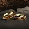 Trendy 8mm Gold Color Men Stainless Steel Ring With Brown Abalone Shell Inlay Rings for Men Women Wedding Jewelry Drop Shipping