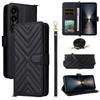 For Sony Xperia 1 VII Wallet Case with Shoulder/Wrist Strap Leather Phone Cover Stand