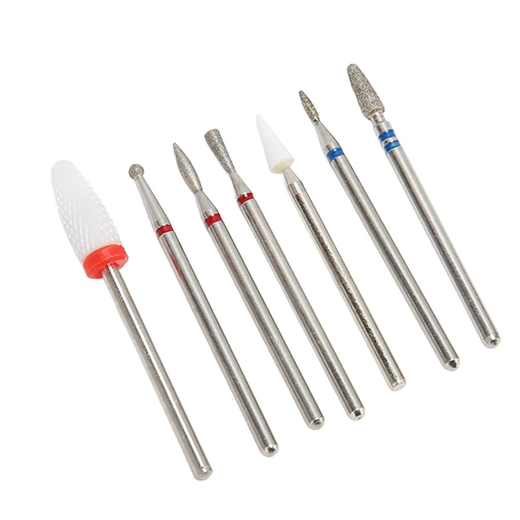 7pcs Portable Nail Drill Bits Professional Nail Drill Kit Manicure Pedicure Polishing Shaping Tools