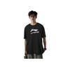 Li Ning Badminton Series Letter Logo Print Quick-Dry Cool Short Sleeve T-Shirt Unisex Tops Black ATSU493-1