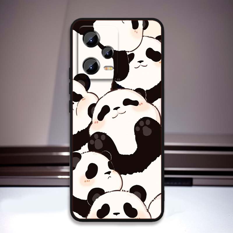 Cartoon Animals Cute Phone Case For Xiaomi Redmi Note 15 14 13 12 12S 11E 11 11S Pro Plus 4G 5G Black Soft TPU