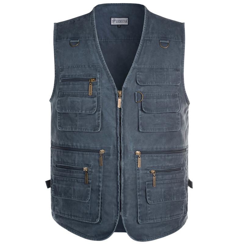 

Мужской джинсовый жилет для среднего и пожилого возраста с 16 карманами, 7XL, хлопок, талия 4 фута 5XL