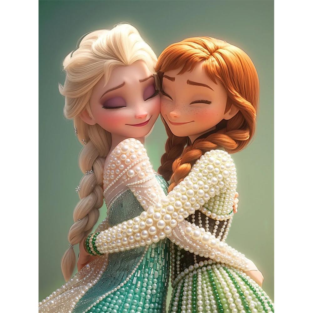

Disney Pearl Painting Elsa and Anna DIY Pearl Painting Gem Art Pearl Dot Painting Picture Crafts Adult Beginner Gifts Home Decor 30x40