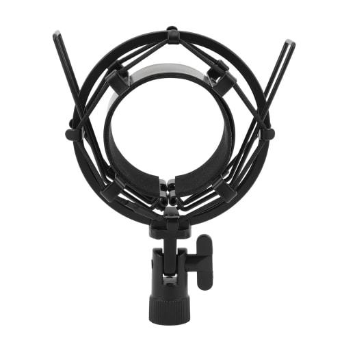 Aluminum Alloy Microphone Shock Mount Holder with Anti-Vibration Pad Inserts, Fits 55-65mm Microphones, Easy Installation in Studio Broadcast Recordin