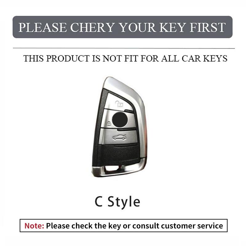 Alloy Leather Car Key Case Cover Protection Shell Fob For BMW X1 X3 X5 X6 X7 3 5 6 7 Series G20 G30 G11 F15 F16 G02 F48 F20 G05 pdzp71