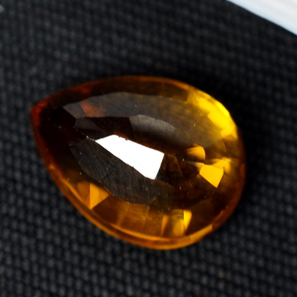 Excellent Natural Lite Orange SAPPHIRE Pear Cut 10.9 Ct Loose Gemstone CERTIFIED