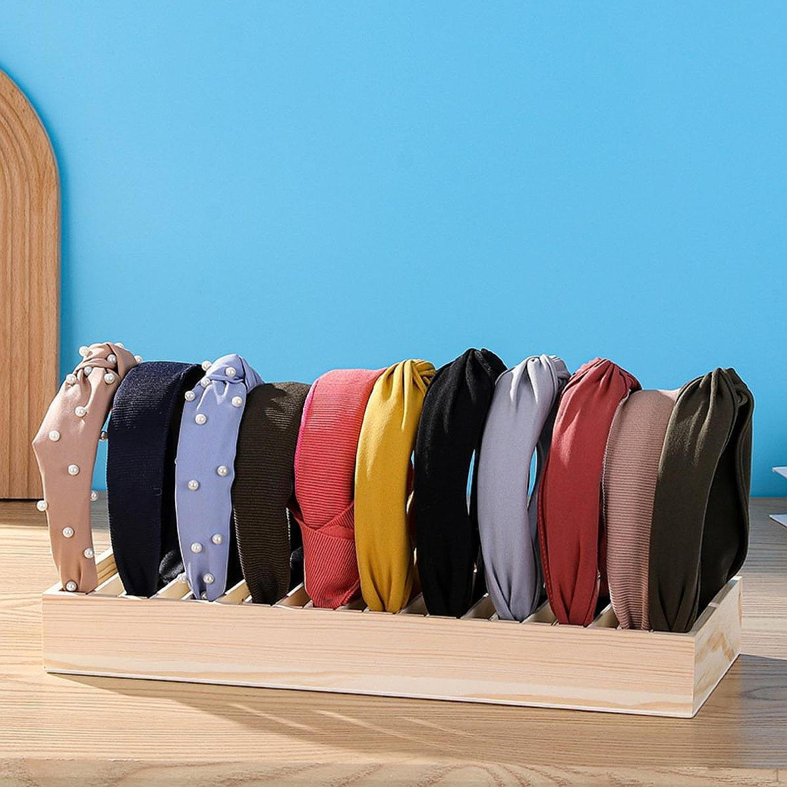 

Деревянный поднос для демонстрации повязок для волос Органайзер для ювелирных изделий Легкий Компактный Универсальный Модный