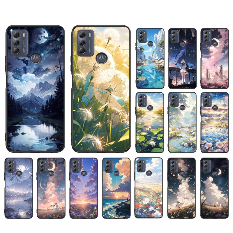 Anime Landscape Art Phone Case For Moto Edge 50 40 Pro Edge 40 30 Ultra Neo Fusion G Power G Stylus G Play E32 E20 E40